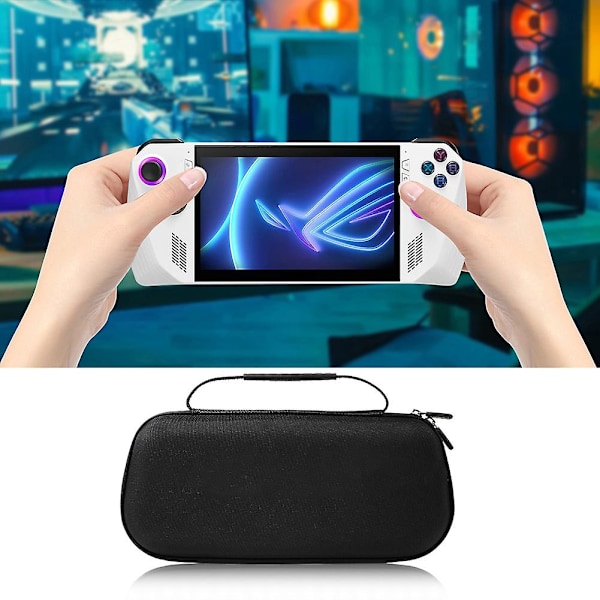 EVA Handheld Spelkonsol Väska Stötsäker Spelkonsol Skyddsväska Inre Stöd med Nätväska för ASUS Rog Ally