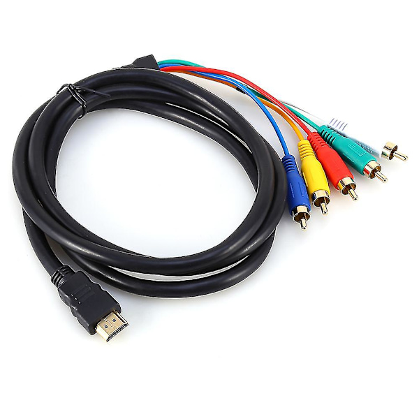 .5M 5Ft HD 1080P HDMI-hann til 3 RCA AV- eller videokonverteringskabeladapter