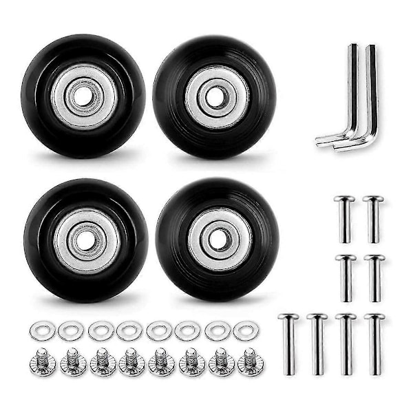 4 stk. Sæt Bagage Udskiftningshjul 50 mm med 6 mm (0,24 tommer) Lejer Reparationssæt Abec 608zz til Kuffert og Inlineskøjter