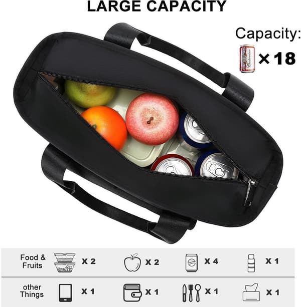 Dame lunsjpose - Matboks - Isolert kjølebag - lunsjbag - Kjølebag - svart