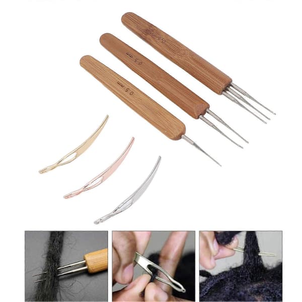 Dreadlock Hæklenål Sæt Professionelt Bærbart Hårvævning Fletning Dreadlocks Hæklenål (0,5 mm Hæklenål S Dreadlocks Nål) YMMR)