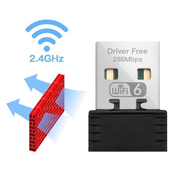 Trådlös WiFi 6-adapter AX286 802.11Ax 2,4 GHz fri drivrutin USB-nätverkskort för Win7/10/11 dator Mini WiFi-mottagare