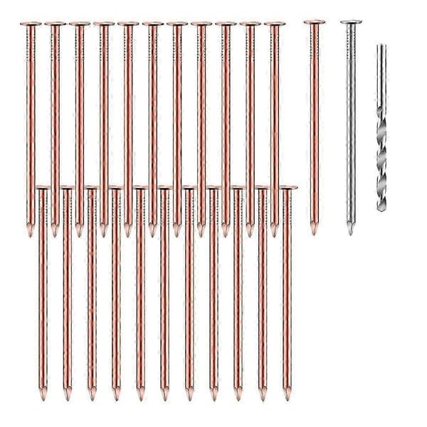 25 stk. kobbersøm til bekæmpelse, 3,5 tommer rene kobbersøm bulk, stubfjernelsessøm hardware søm til