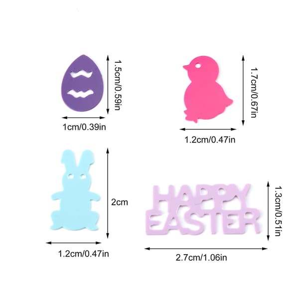 Julepynt Egg Bunny Chick Glad Påske Blandet Konfettis Hjemmedekorasjon