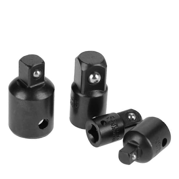 4 stk. Sort Krom Vanadium Stål Sokkel Adaptere Reducer 1/2 3/8 1/4 Nøgle Adapter