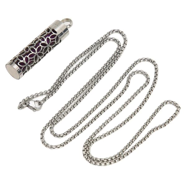 Eterisk Olja Diffuser Halsband Stilren Ihålig Design Justerbar Längd Rostfritt Stål Aromaterapi Hängsmycke YMMR)