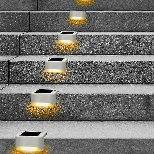 4-pakks Solcelled Terrasselys LED Solcelled Trappetrinnlys Vanntette Gjerdelys For Utendørs Trapper Gjerde