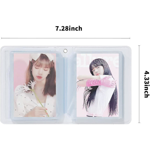 Ubiuo 3 tommers mini fotoalbum Kpop fotokortbinder, Kpop fotokortbok, sommerfuglfotokortlomme, visittkortholder 40 lommer (b