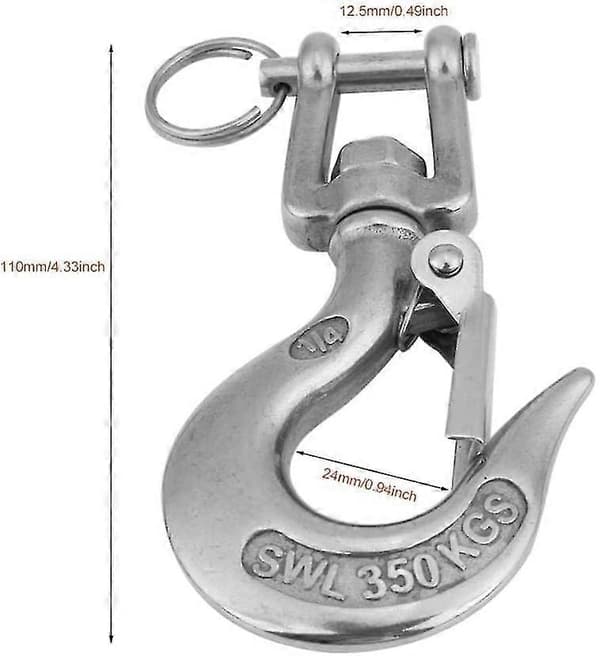 Säkerhetskrokar Vridbara Lyftkrokar Upphängningslyft Vridögla Lyftkedja Snäppkrokar Ingenjörskranar (silver) (1 st)