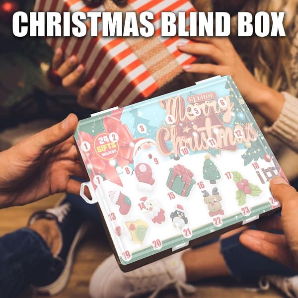 24 stk. Julekalender Snemænd Julemand Juletræ Blind Box Mt