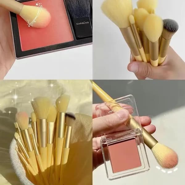 Makeupbørster - Sæt med 13 professionelle makeupbørster med superbløde børstehoveder, premium foundationbørster, kosmetisk børstesæt til