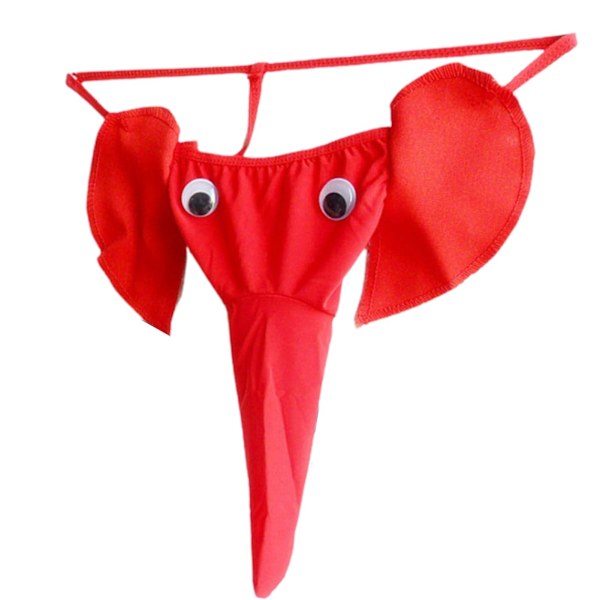 Herrunderkläder G-string med tecknad elefant, andningsbar T-back för män