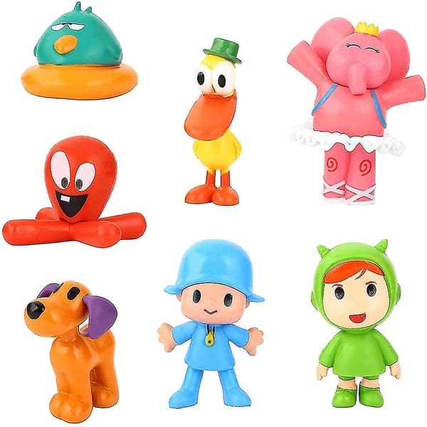 7 st/set Pocoyo Mini Figurer Leksaker Modellprydnader Borddekoration För Barnpresenter