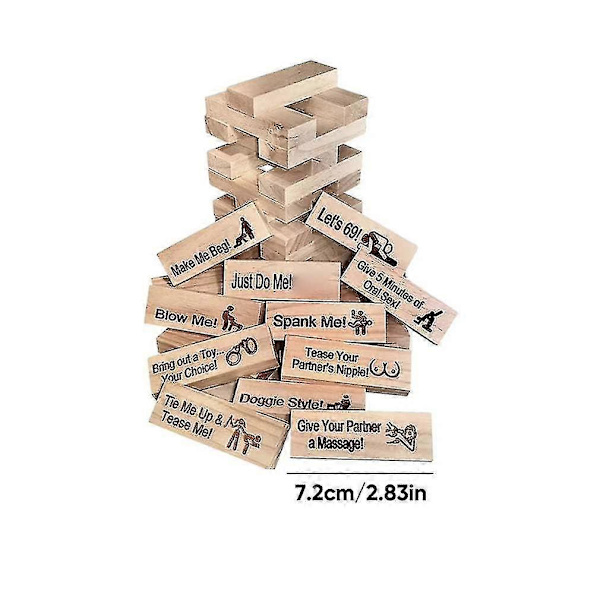 Super Naughty Block Tower-spel, Valentinsdag Tumbling Tower Staplingsblockspel, Paraktiviteter Dejtkvällsideér, För Vuxna Nattfest Spelpresent