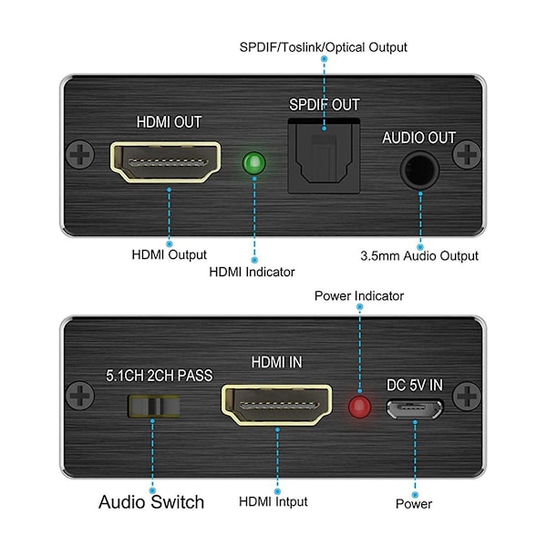 -Kompatibel Audio Konverter Spdif Audio Ekstraktor Stereo Ekstraktor Optisk