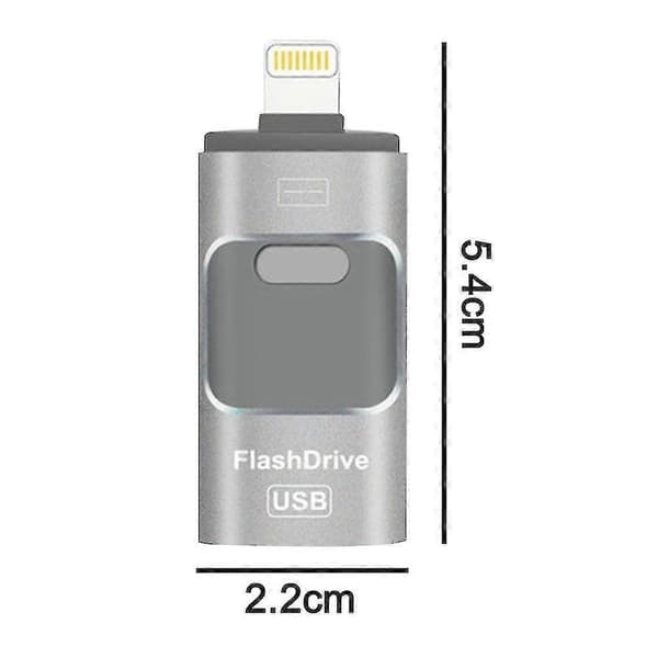 Usb Flash Drive, 3 I 1 Usb 3.0 Memory Stick, Ekstern Lagerplads Thumb Drive Kompatibel Med Iphone Ipad Android Computer