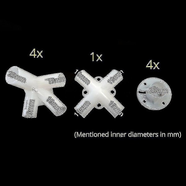 Varuosat 3x3m Gazebo-katostelttaan - Jalat, Kulma- ja Keskiyhdistäjät 25/19mm