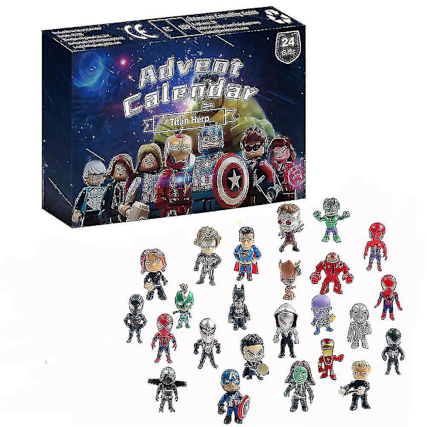 Superhjältefigurmodell Julkalender 24 Dagars Nedräkning Avengers Leksak Spiderman Blind Box Barn Julgåva_za