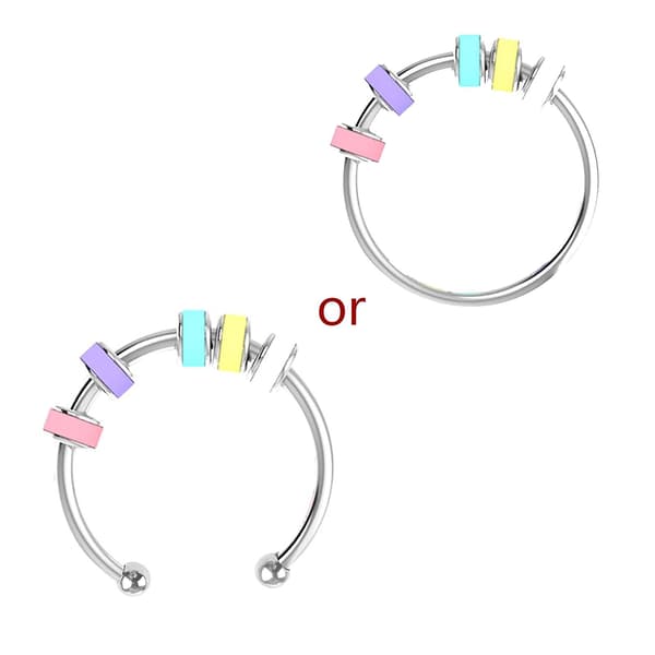 Fidgetringar för ångest Spinner Ring Anti Stress Ring Snurrande med Platta Pärlor