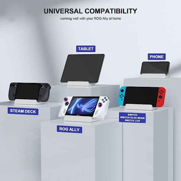 JYS JYS-RA001 Stativ for ASUS ROG Ally/Steam Deck/Switch Spillkonsoll ABS Skrivebordsbrakett Støttefeste