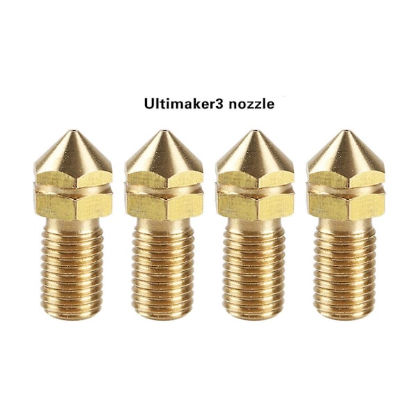 Ultimaker 3 3D-printer Messingdyse Udskiftning 0,4 mm Til Ultimaker 3 UM3 4 stk.