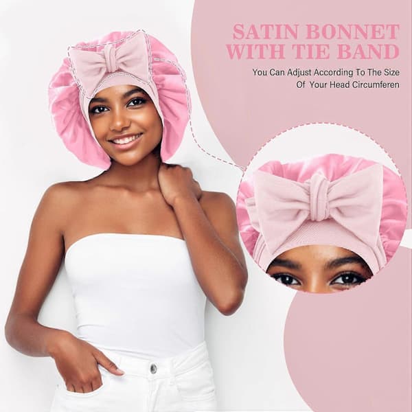 Silke Sovehette for Kvinner - Justerbar Satin Natthette