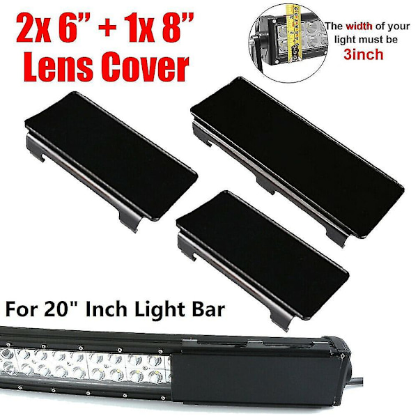 20 Tums Skyddande Svart Linsöverdrag för LED-ljusramp Lastbil Offroad 4wd SUV ATV