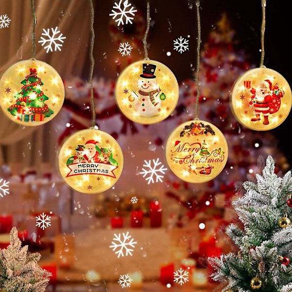 Fornnerg 3D Juletre LED Hengelys Henge Lys Vindu Innredning