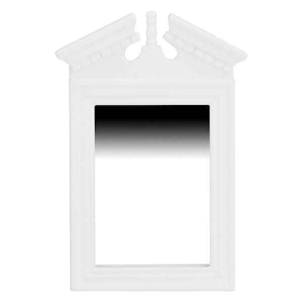 1:12 Nuken talo peilipöydän peili Hieno muotoilu Simuloitu kylpyhuone Valkoinen peili Miniatyyrinuken taloon