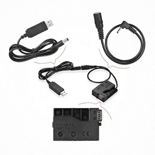 -E8 Dummy-akku DC-pankki USB-sovitinkaapelin korvaaminen LP-E8:lle 550D 600D 650D 700D DSLR:lle