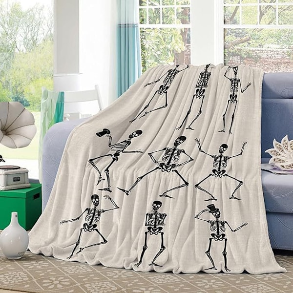 Halloween Tæppe - Plys Halloween Tæppe - Cozy Flannel Grå Halloween Dekoration til Fest Sofa Seng Stue 50\"x60\" Style 15