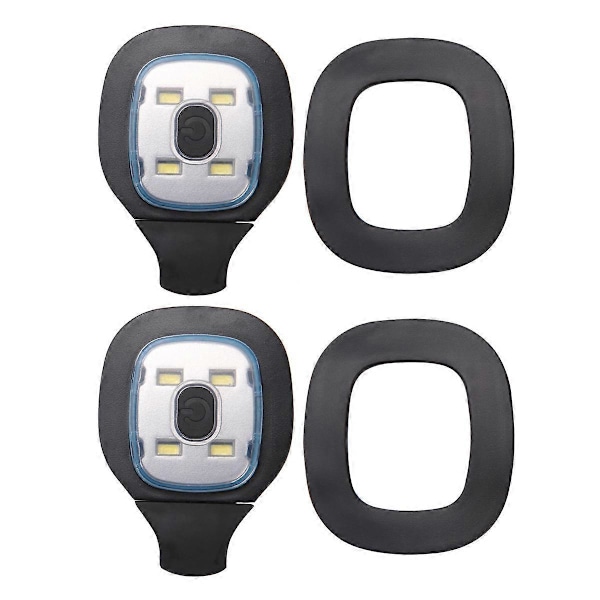 2 stk USB-oppladbare lys for LED-lue, utskiftbar hodelysklokke DIY-lue-lys for menn og kvinner