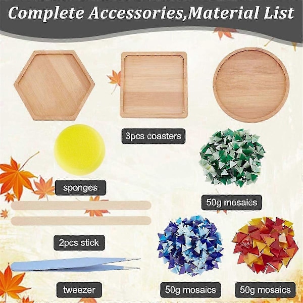 Mosaic Coaster Making Kit til DIY Mosaic Coaster Håndværkssæt Håndlavet Mosaic Coaster Making Kit til