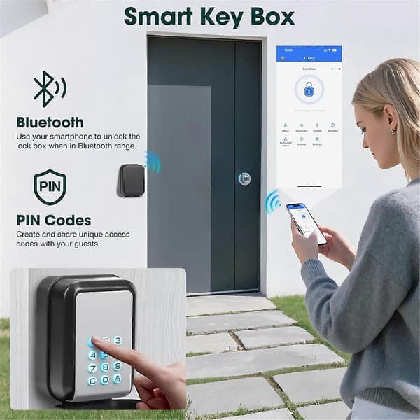 Smart Key Lock Box Elektronisk Bluetooth Låseboks med APP-styring