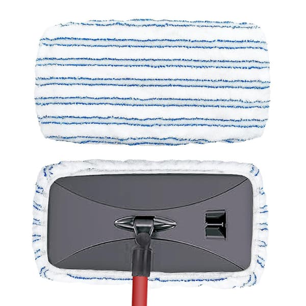 Passer til O-cedar mopphode tilbehør - 15x8 tommer gjenbrukbare mikrofiber flate moppkluter - blå og hvit - 3-pakning