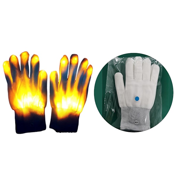 LED-handskar med 8 färger, coola blinkande handskar för jul, pojkar, gröna