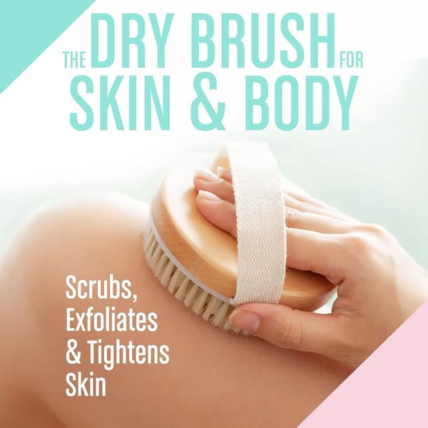 Tørbørste - Anti-cellulite børste - Kropsbørste - Stimulerer blodcirkulationen - (2 dele) Tørbørste til cellulite og lymfedrænage, Eksfolierende