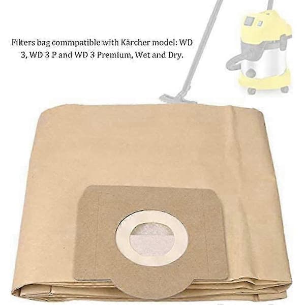 10-pack dammsugarpåsar A 2201/2204/2504 för Kärcher WD3