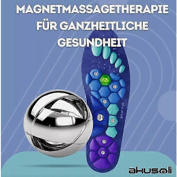 Akusoli Magnetiska Skor Akupressur Innersulor för Smärta EU35-47(30cm)
