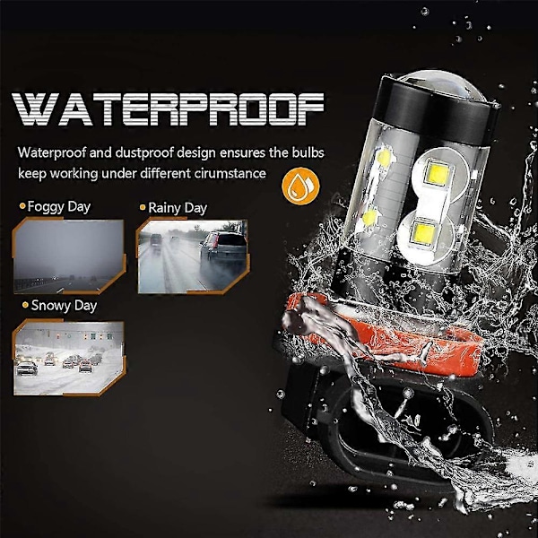 80W H11 LED Lampor Vita Bilstrålkastarlampor LED Varselljus Lampbyte