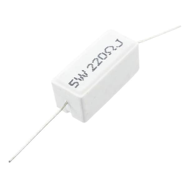 10 stk. Aksial Ledning Keramisk Cement Effektmodstand 220 Ohm 5W