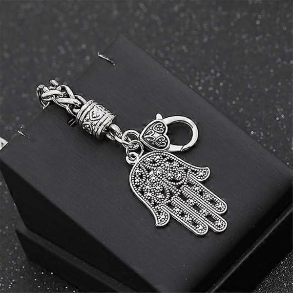 Hamsa-käsi Fatima-hopeakorun rannekoru - Paha silmä -suoja hopeapintainen seosriipus onnen ja menestyksen riipus ystävyys