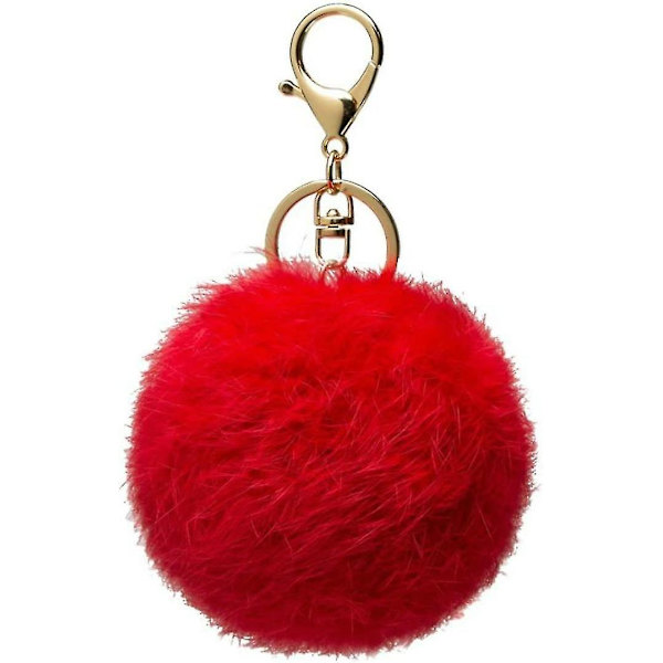 Pompom nyckelring i äkta kaninhår, garanterat mjukt vid beröring 1