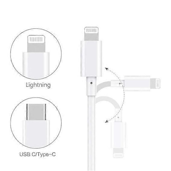 20W Hurtigoplader Strømadapter + USB-C Lightning Kabel til iPhone