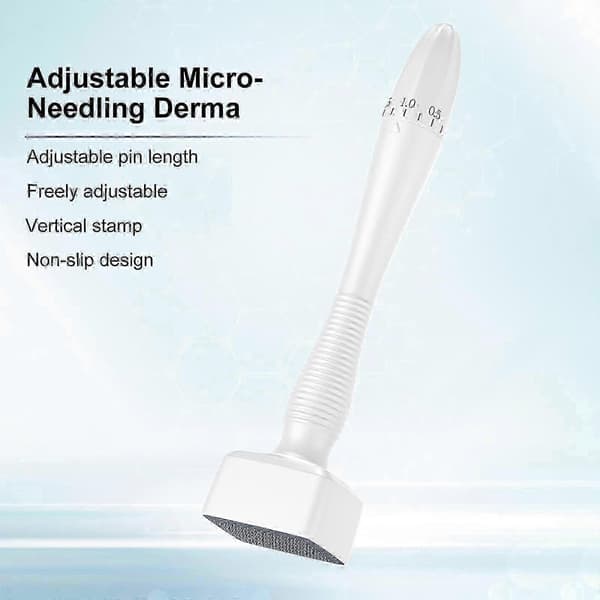 Justerbar Micro-Needling Derma Stamp Roller Hudvårdsverktyg för Ansikte Hår Skägg