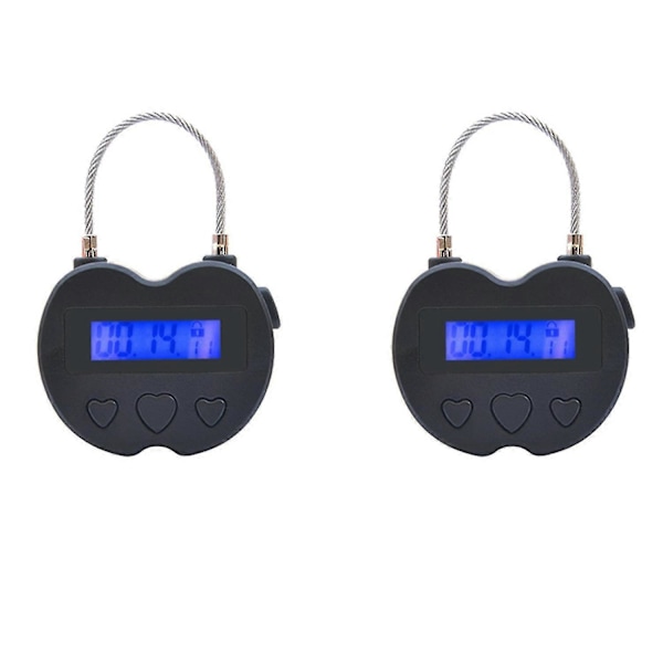 2X Smart Time Lock LCD Tidslås USB Uppladdningsbar Temporär Timer Hänglås Reseelektronik