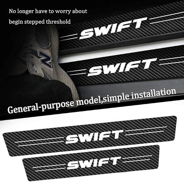 Kolfiber dörrtröskelskydd Suzuki Swift 2005-2015 2016 bildörr dörrtröskelskydd