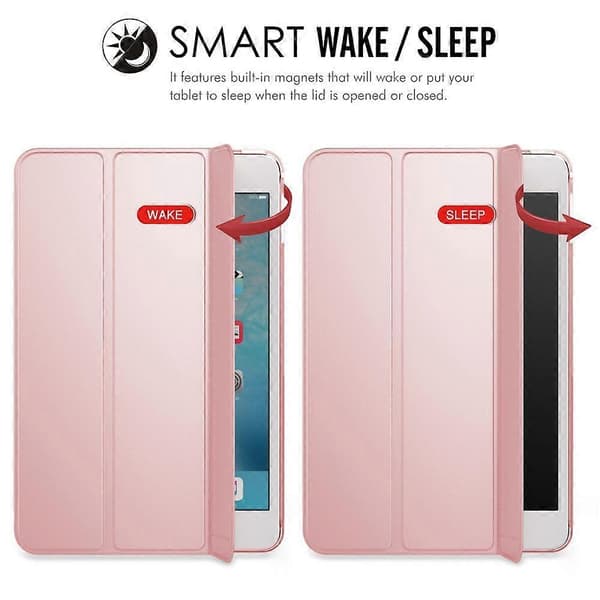 iPad Mini 4-deksel, Auto Wake/Sleep-funksjon Lærdeksel med bakdeksel