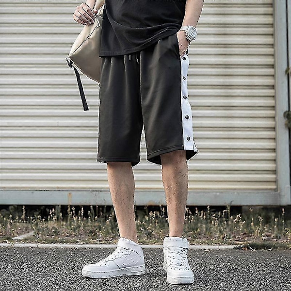 Herr Basketshorts med Avrivningsfunktion och Sidoknappar