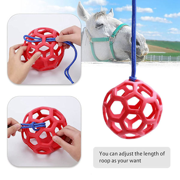 2-pack hästgodisboll leksaksboll, boll hängande utfodring leksak för får hästmatare och lindra str